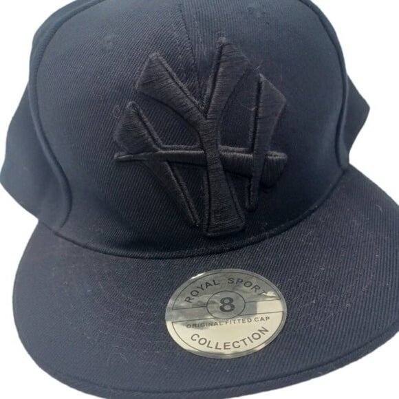 Royal NY New York Black Embroidery Ball Cap Hat Original Fitted Cap 8 NEW - Picture 2 of 7